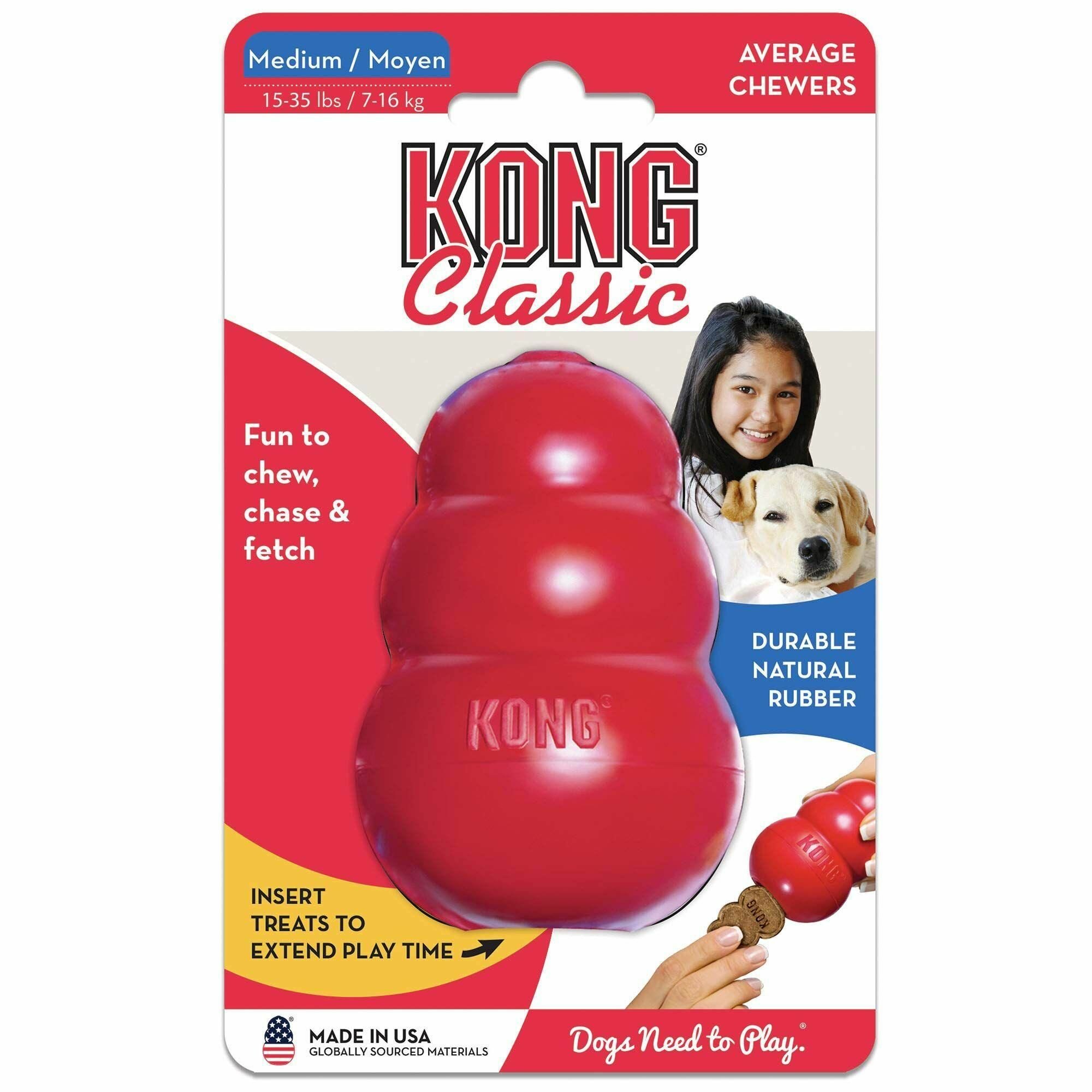 Игрушка для собак Kong Classic M прочная / дозатор для корма / для собак средних пород (7-16 кг)