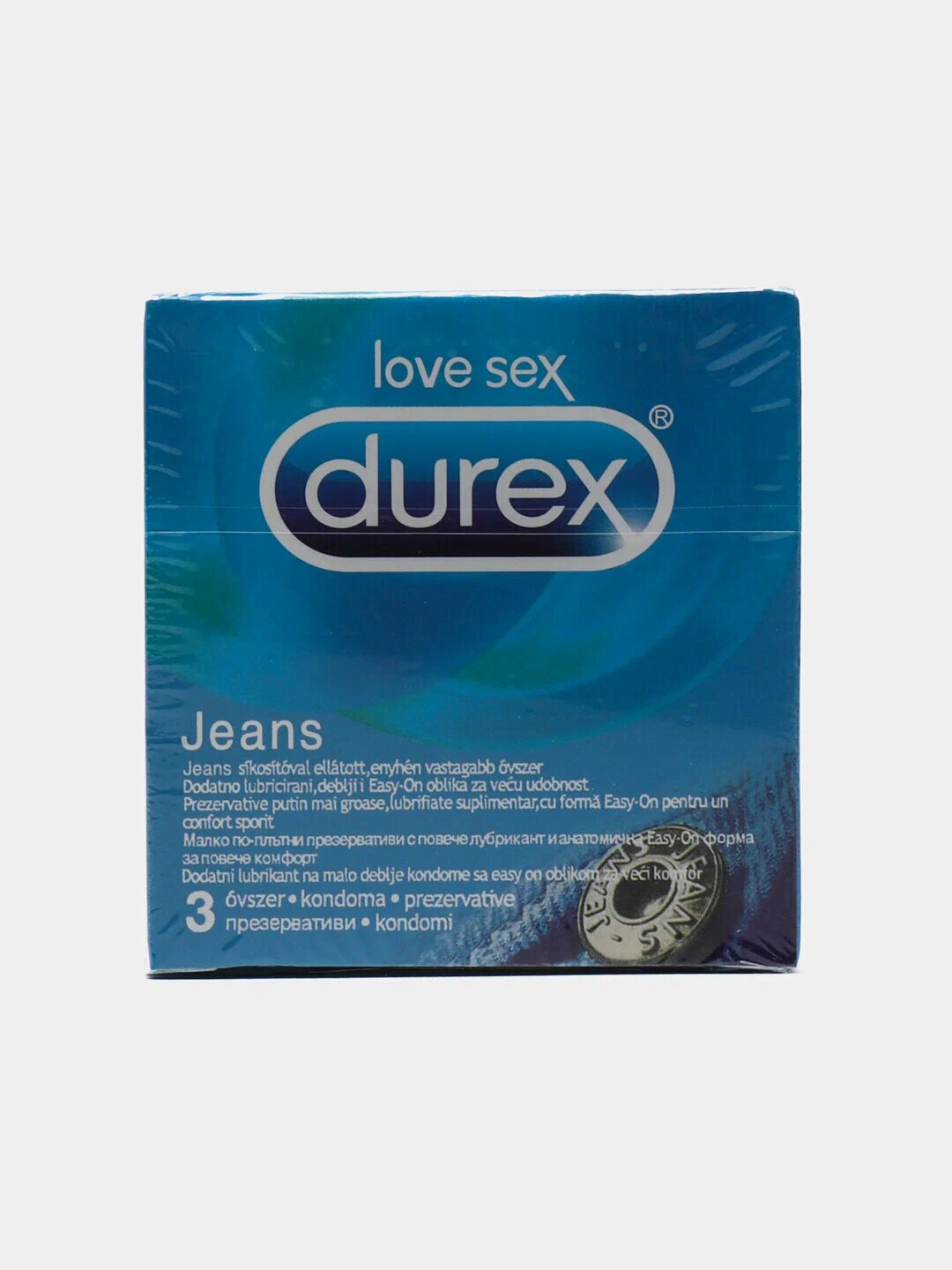 Презервативы "Durex", латексные, силиконовая смазка, 18см x 56мм, 3шт