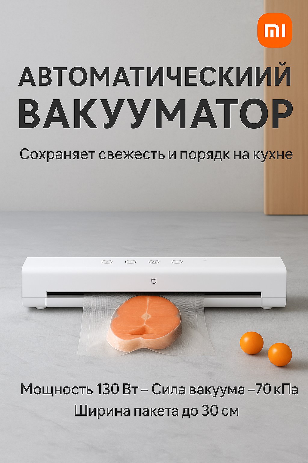 Автоматический вакуумный упаковщик Xiaomi Mijia Automatic Vacuum Sealer (MJFKJ06XM) CN