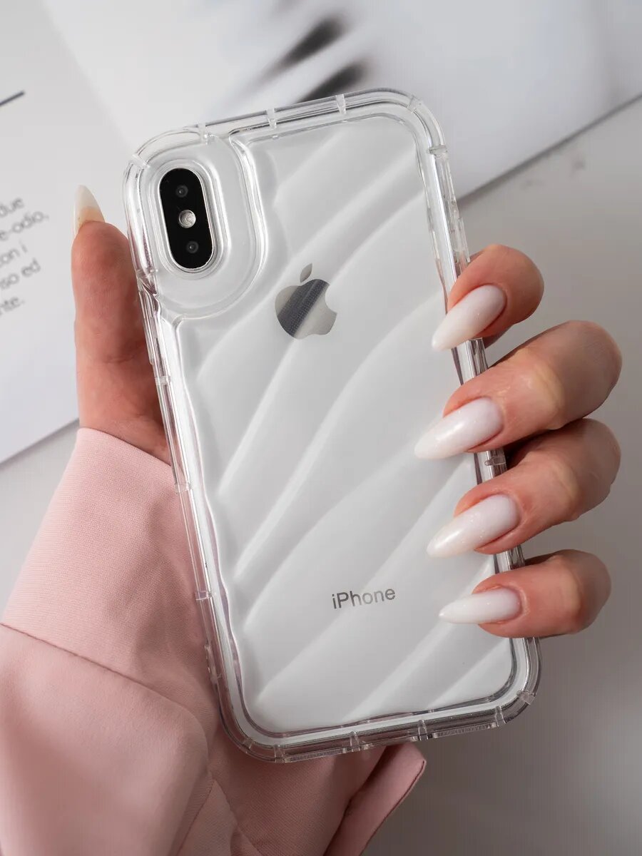 Чехол-накладка О'кейси, для iPhone X, XS, с защитой камеры, прозрачный