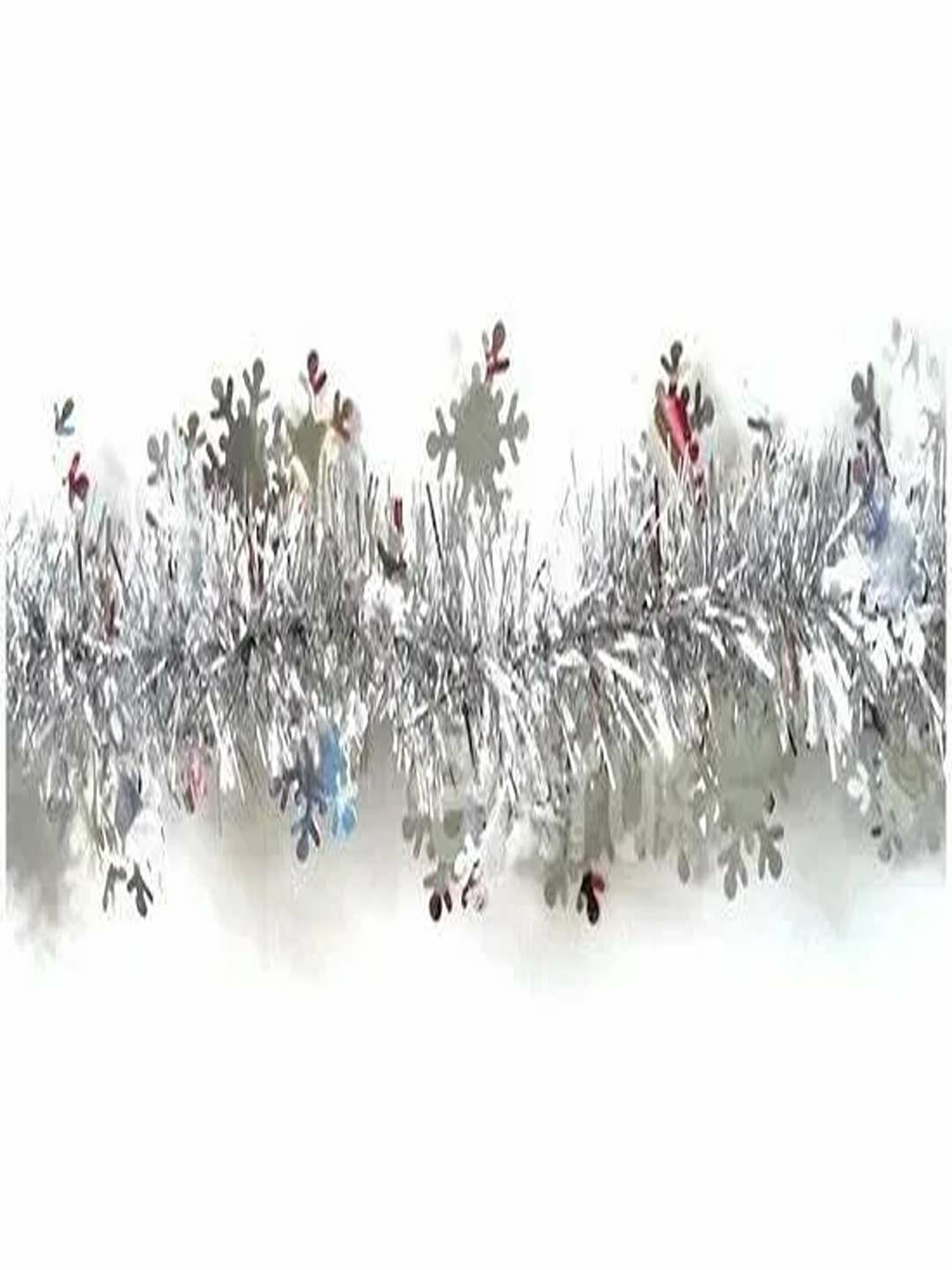 Серебристая мишура длиной 1,8 м со снежинками — волшебное зимнее украшение.