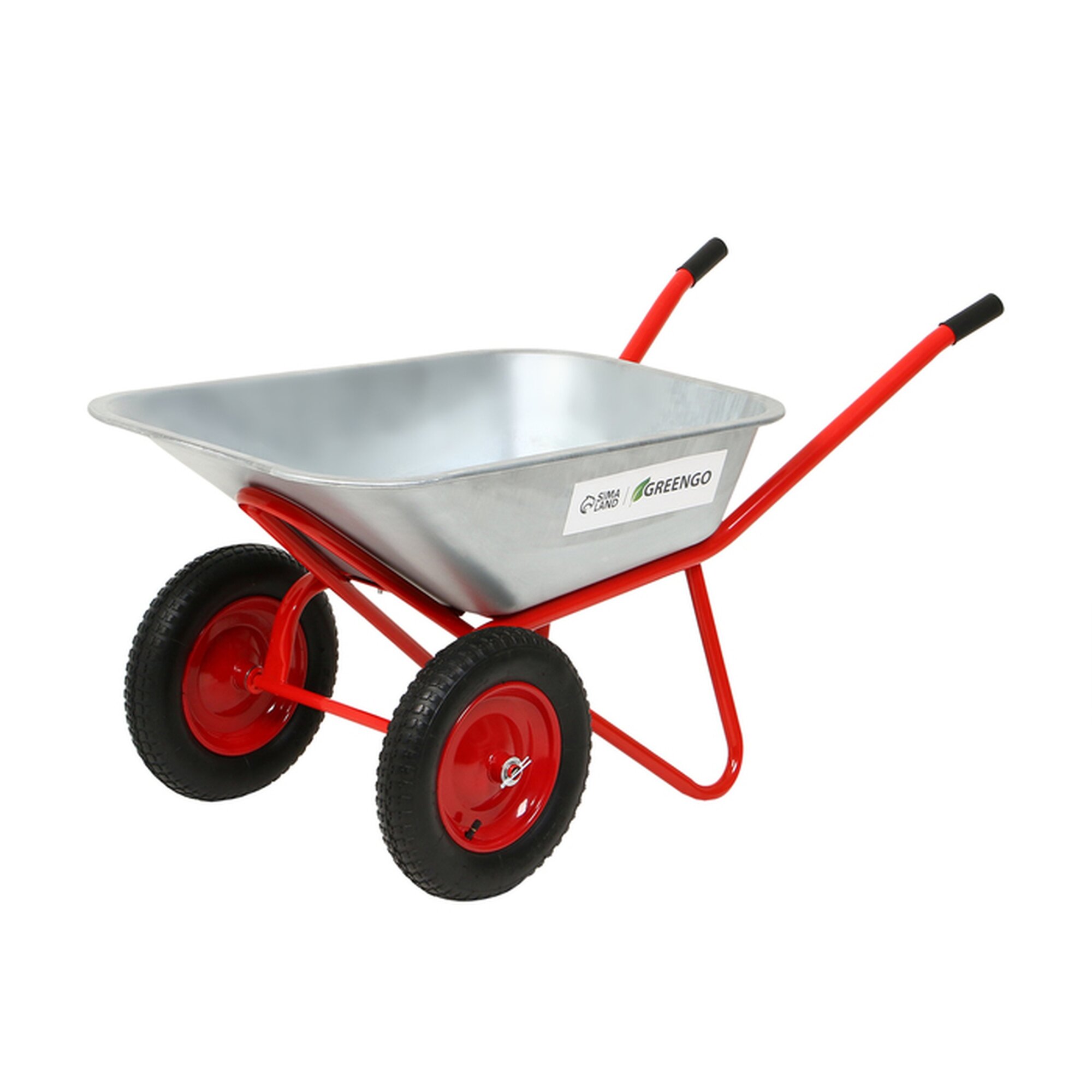 Тачка строительная 2 пневмоколеса груз/п 320 кг объём 110 л оцинкованный кузов 08 мм Greengo