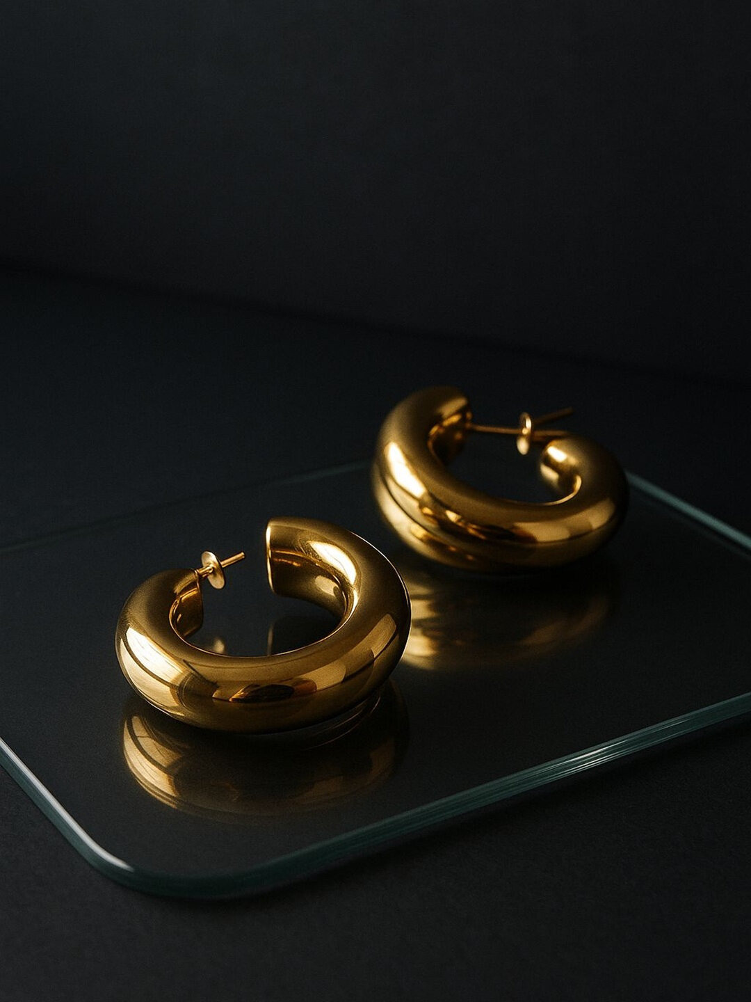 Серьги клипсы, акрил, gold — фото 1