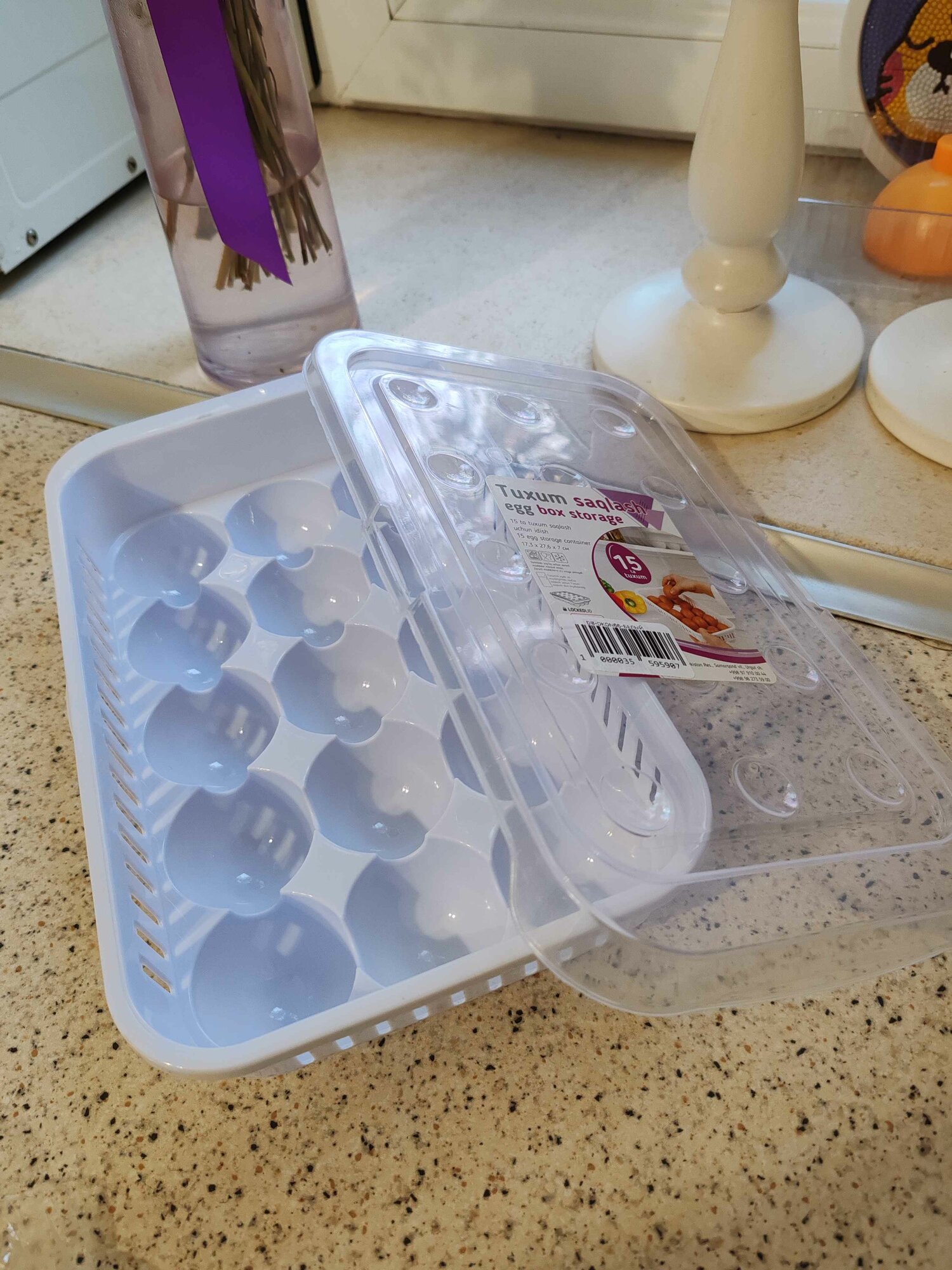 Контейнер для хранения яиц,15 яиц вмещает, удобный для холодильника — фото 1