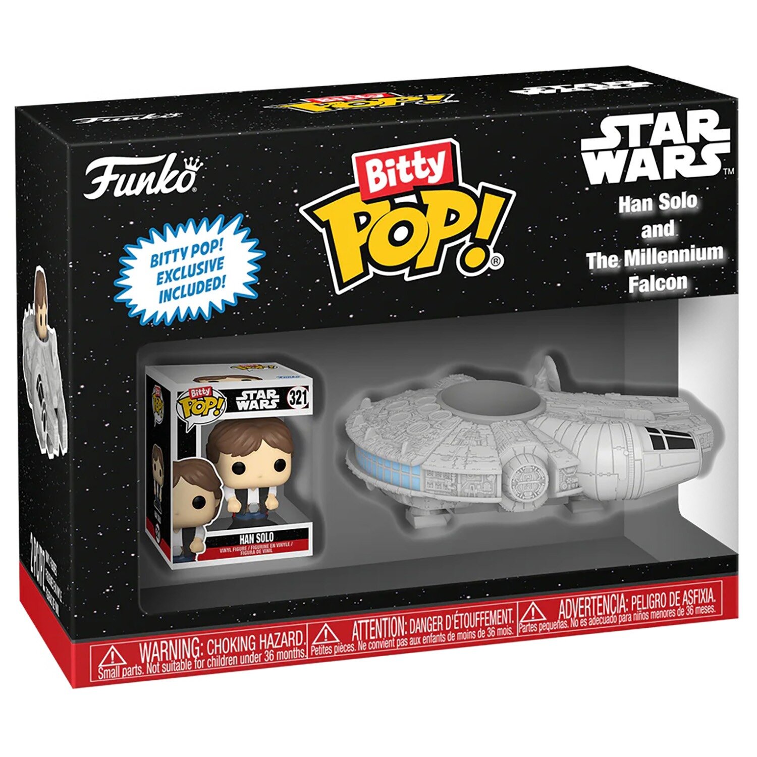 Набор фигурок Funko POP! Bitty Star Wars 83623 Хан Соло и «Тысячелетний сокол», 2 шт