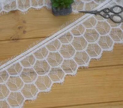 Кружевная ткань полиэстер 3 метра Белый, white 12.5cm