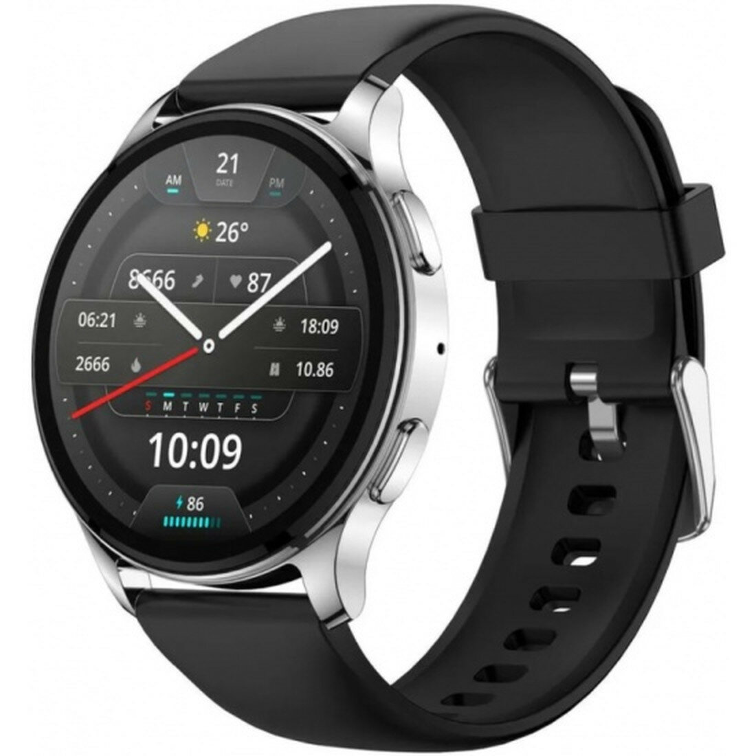 Смарт-часы Amazfit Pop 3R, AMOLED, IP68, 1.43", 320mAh, серебристые