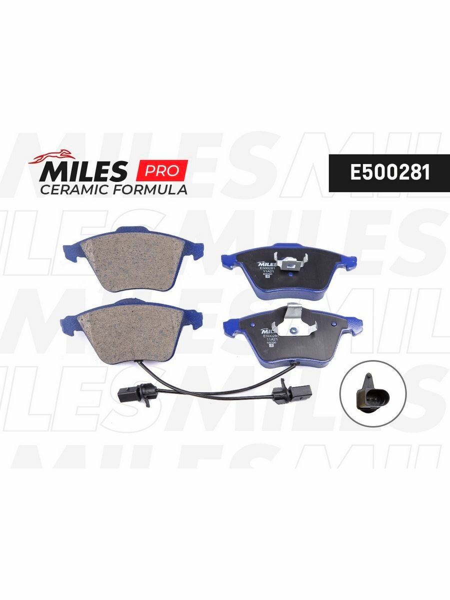 Колодки тормозные дисковые передние для а/м AUDI A4, А6, Miles E500281