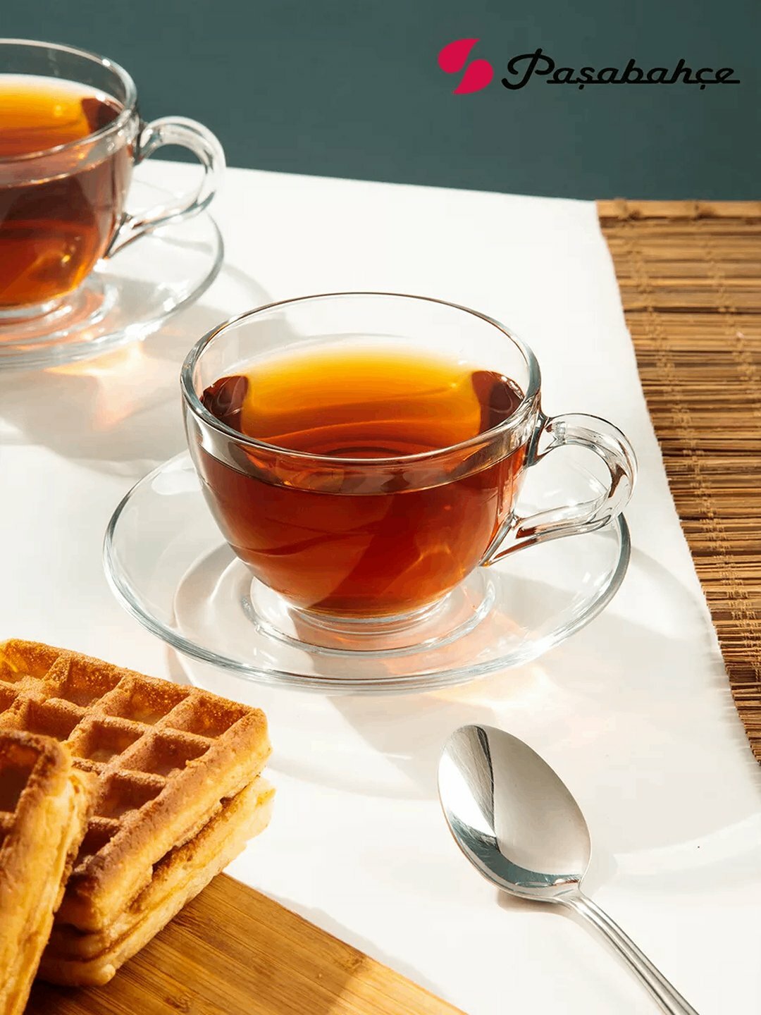 Чашки с блюдцем PASABAHCE бейзик 97948 238мл 6шт 6х4 1018129 — фото 1