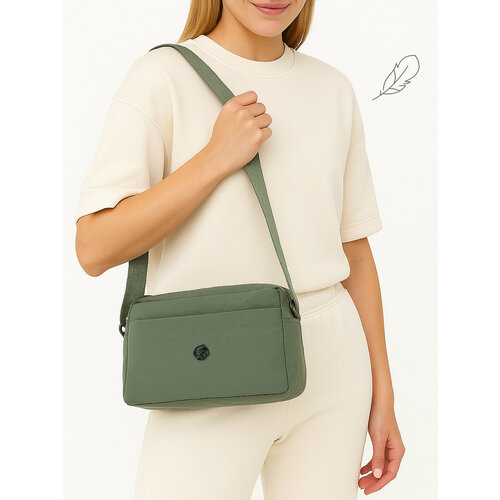 Сумка мессенджер BeiBaoBao, фактура матовая, light green