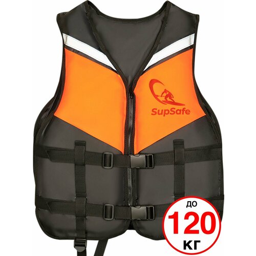 SupSafe спасательный жилет до 120 кг, 52-54 черный; оранжевый
