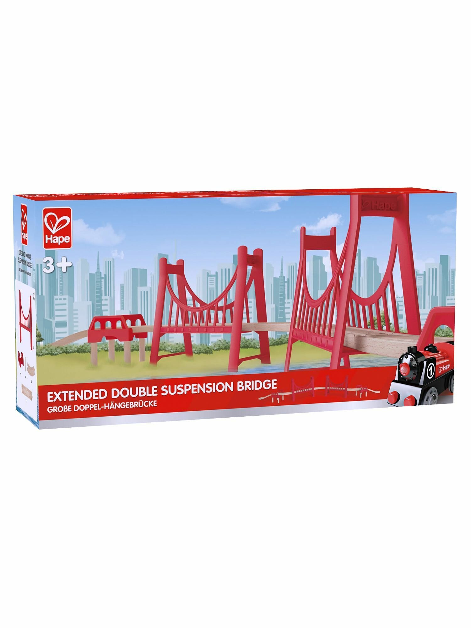 HAPE Ж/д Двойной подвесной мост 130см E3710-HP
