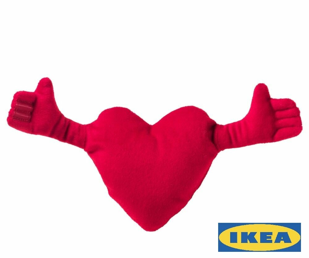 Мягкая игрушка камратлиг икеа (KAMRATLIG IKEA) 29 см сердце красный