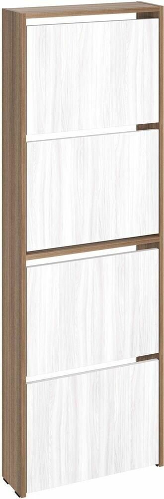 Обувница в прихожую закрытая 4 секц Шимо темный /светлый