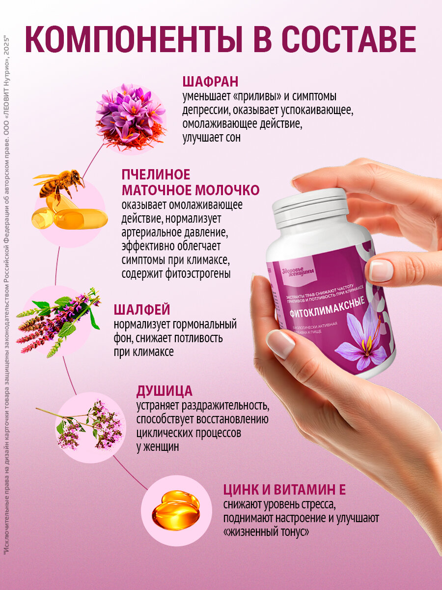 Картинки БАД при климаксе Фитоклимаксные Здоровье женщины при менопаузе упаковка 200 таблеток