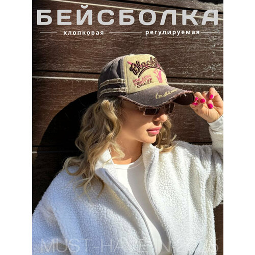 фото Бейсболка весна-лето для женщин, размер регулируемый, коричневый нет бренда