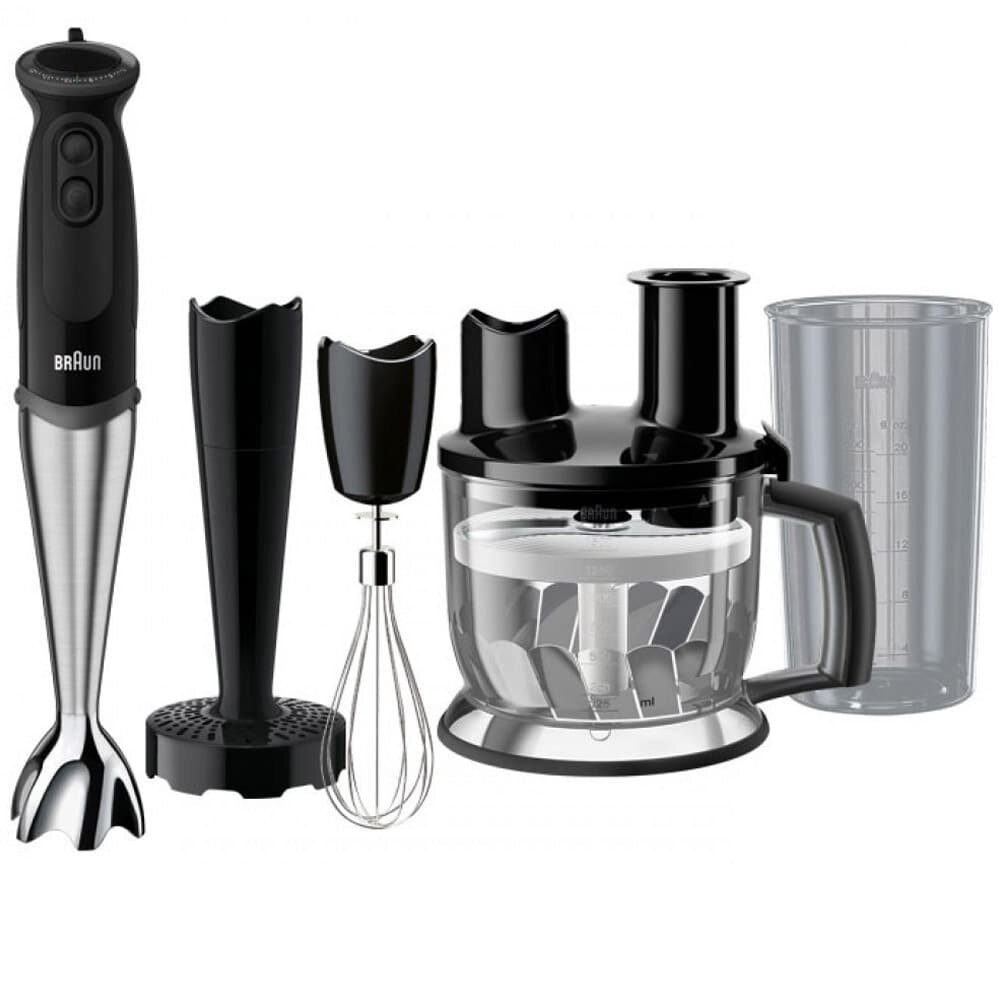 Погружной блендер "Braun MQ5277RU", 1000Вт, 21 скорость, 2 в 1, черный