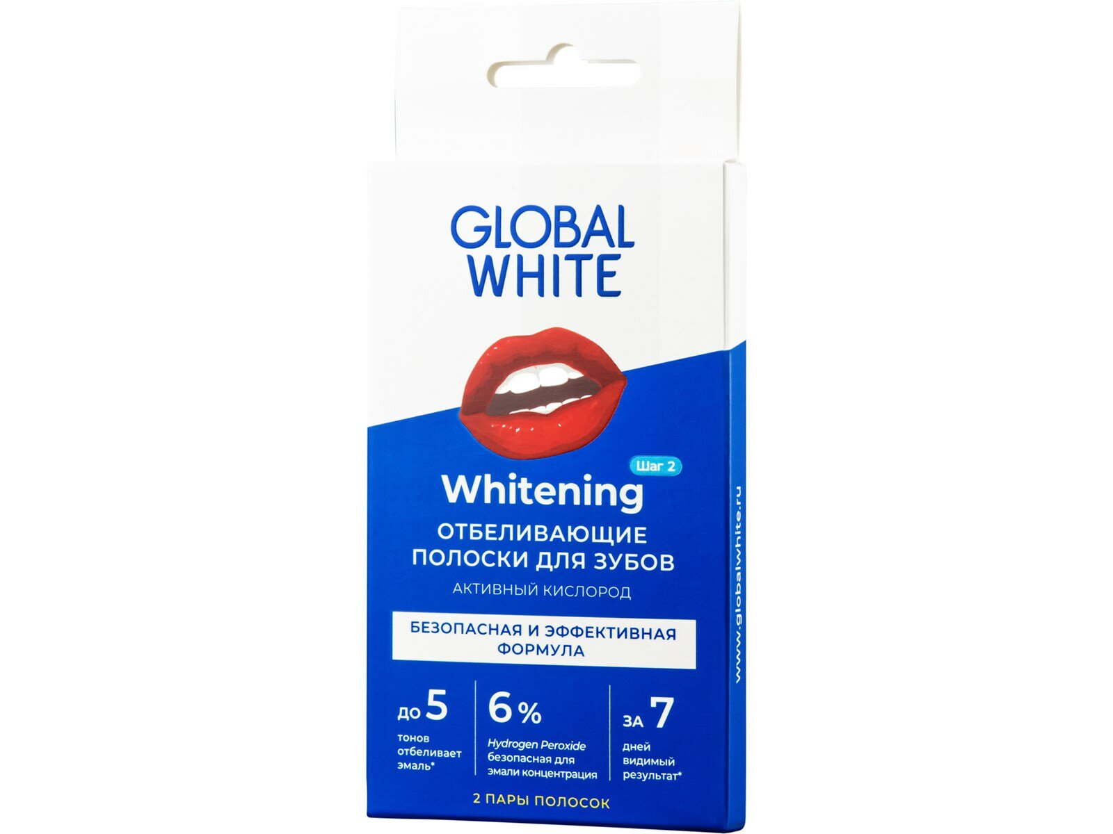 Полоски для зубов Global White отбеливающие 2 пары фото