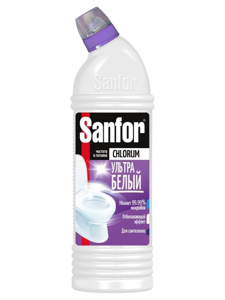 Sanfor Chlorum Хлорное чистящее средство для сантехники Ультра белый 750 г