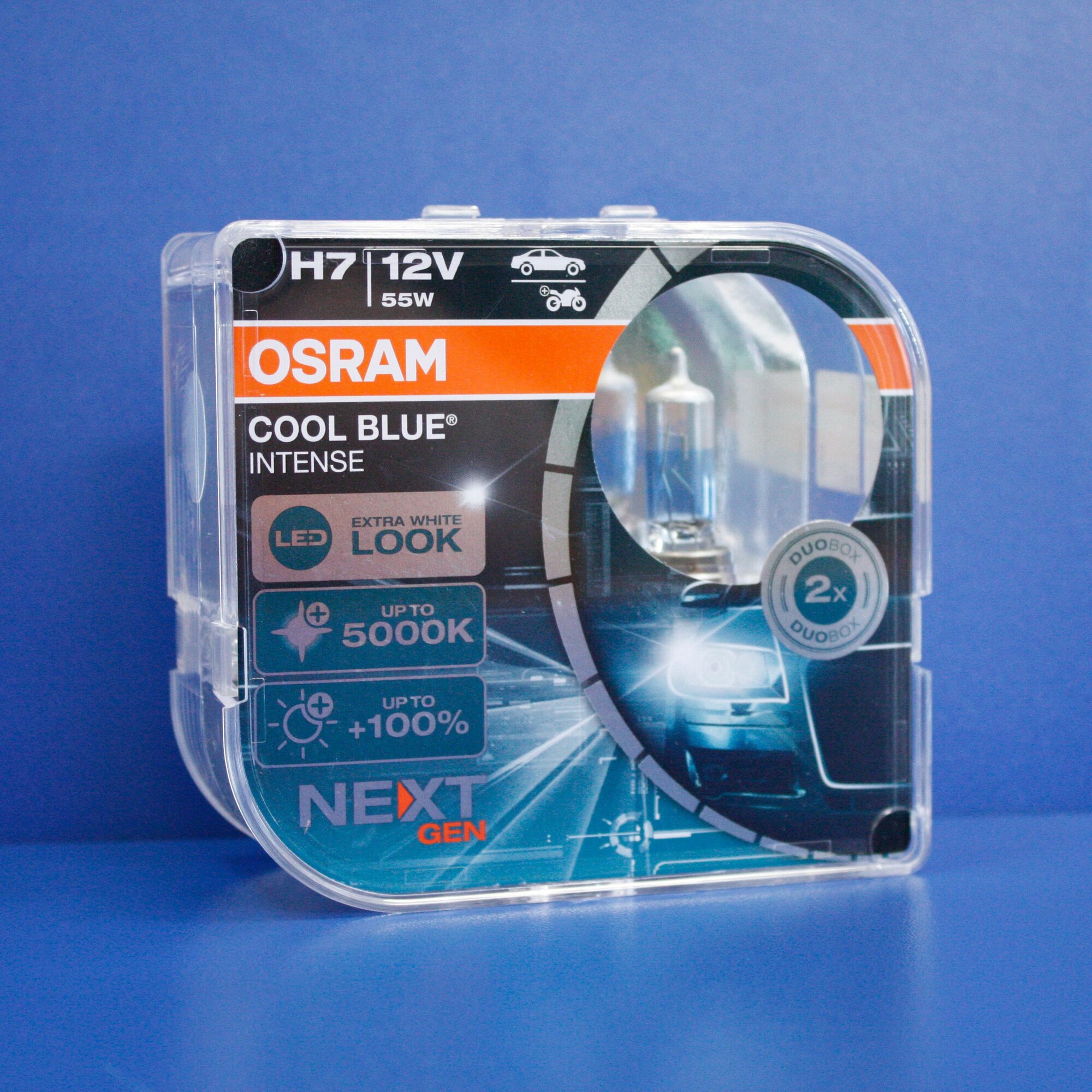 Лампа галогеновая "Osram" H7 (PX26d) 55Вт 12В Cool Blue Intense Next Gen +100% (пара)