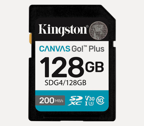 Изображение товара Карта памяти Kingston SDXC 128GB Canvas Go! Plus G4 UHS-I U3 V30 200Mb/s
