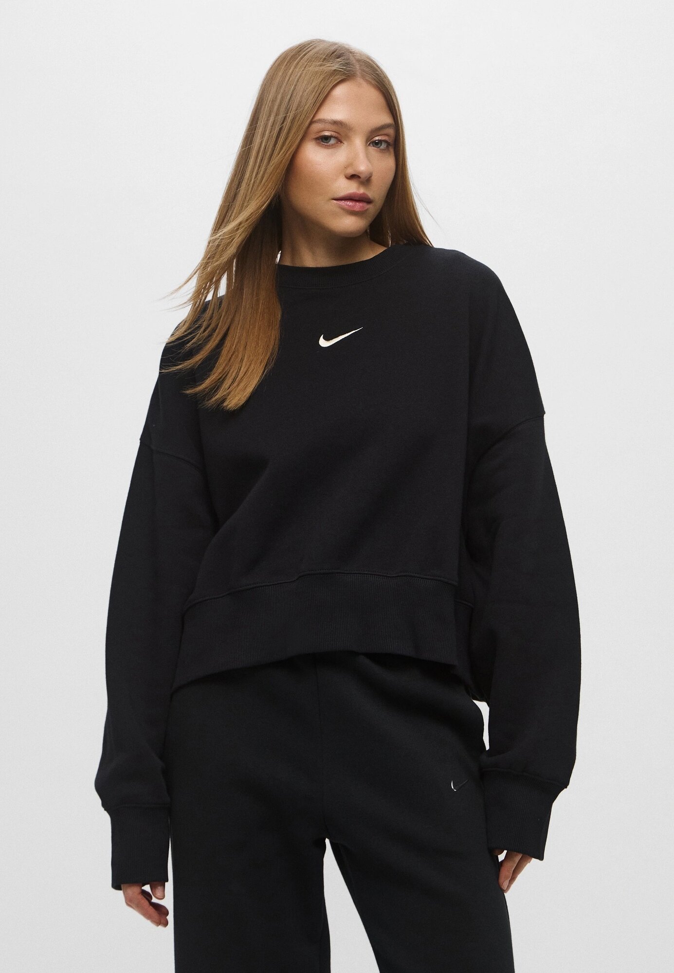 Свитшот спортивный NIKE NSW PHNX FLC OOS CREW, размер 40-42, , черный