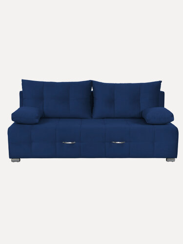 Изображение товара Диван прямой раскладной Мадрид 200х100 см. Синий, спальное место 150х200 см. механизм еврокнижка с ящиком для хранения. Для дома и дачи