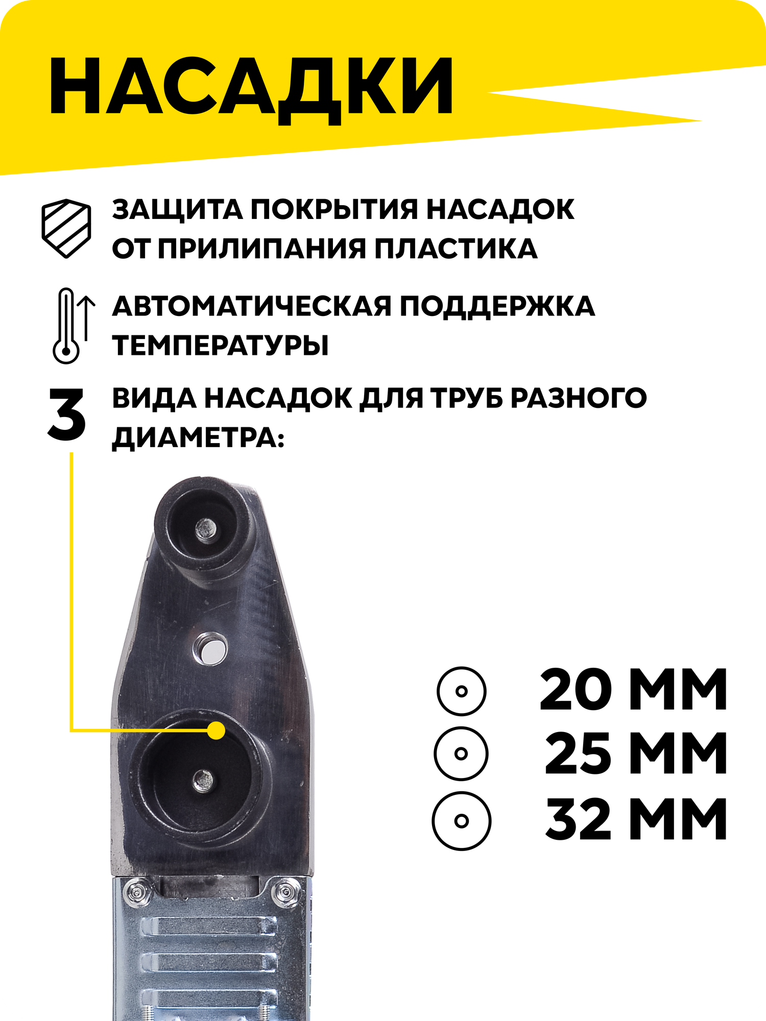 Аппарат для сварки пластиковых труб АСПТ-1000Д Ресанта, 1 кВт ,3 насадки, в кейсе — фото 1