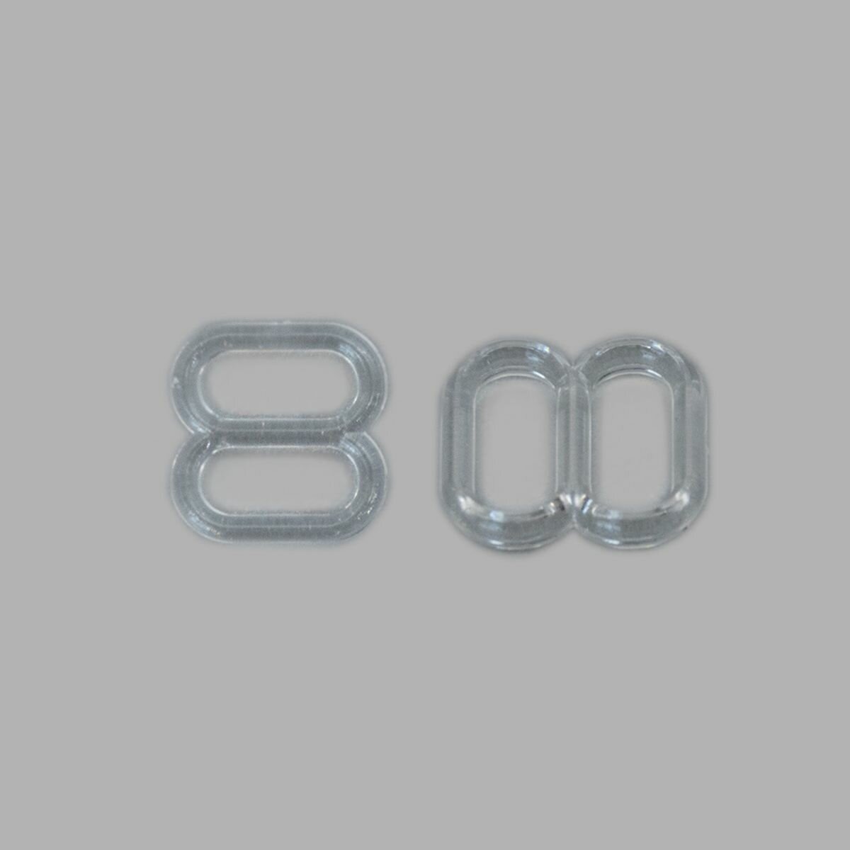 Регуляторы для бретелей 8 мм, 100 шт, прозрачный, Айрис (пластик) — фото 1