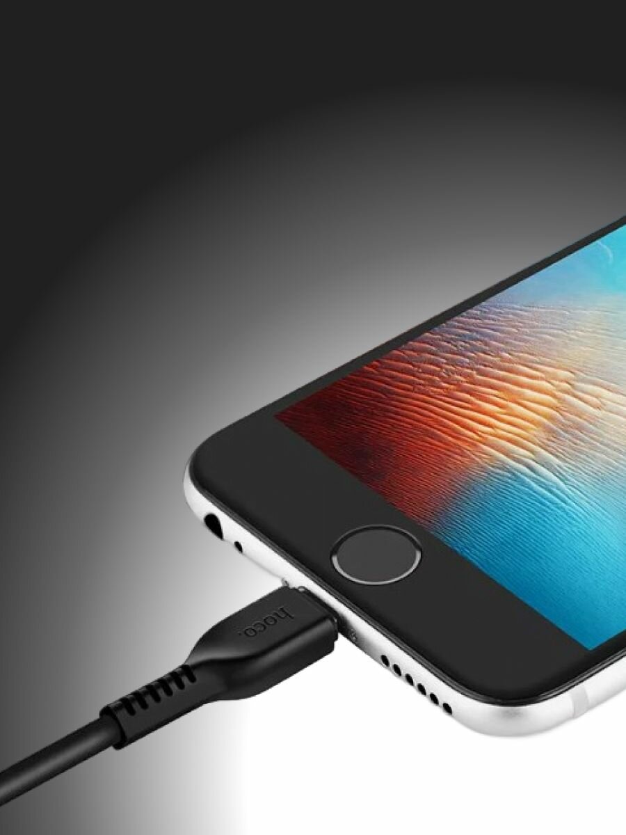 Провод для айфона Lightning - USB, 3 метра, hoco X20, шнур для зарядки iPhone, iPad, AirPods — фото 1