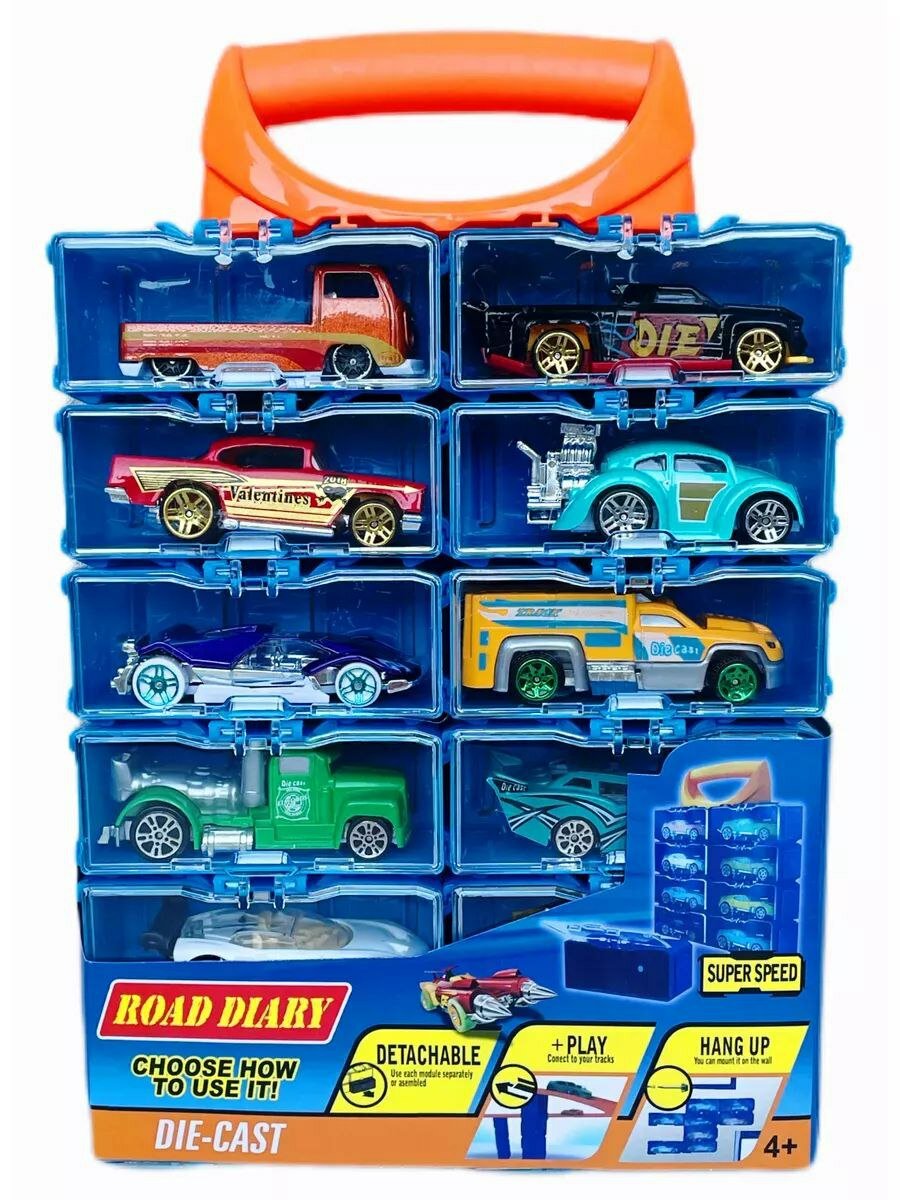 12Металлических машинок и боксов игрушки для детей 12 штук