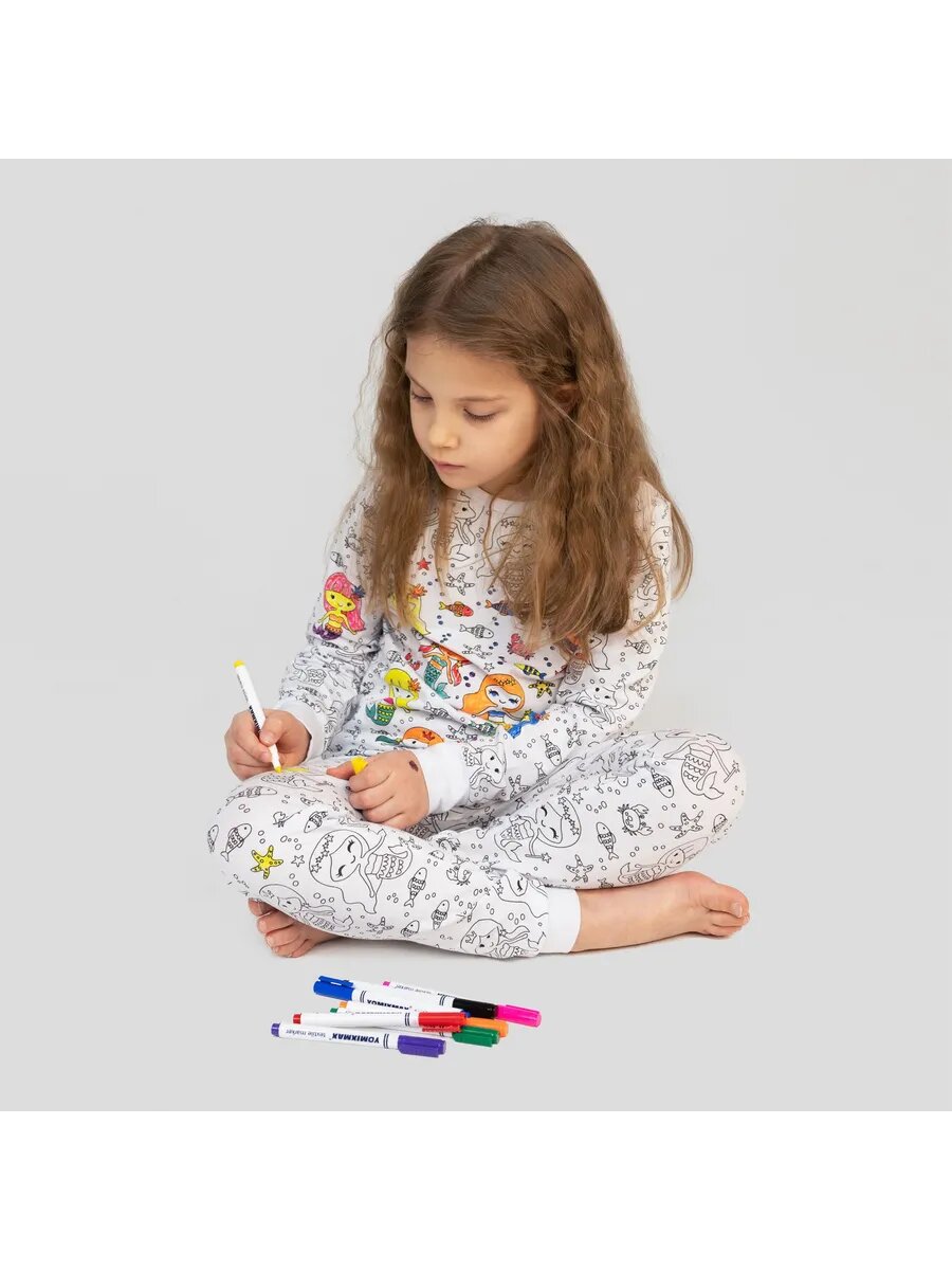 Пижама, размер 125, белый — фото 1