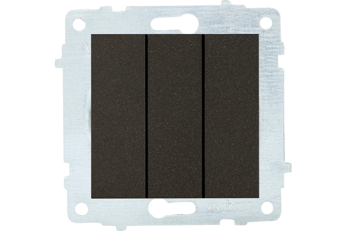 OVIVO Механизм выключателя 3-кл черный металлик 600-000217-254 для электроустановки