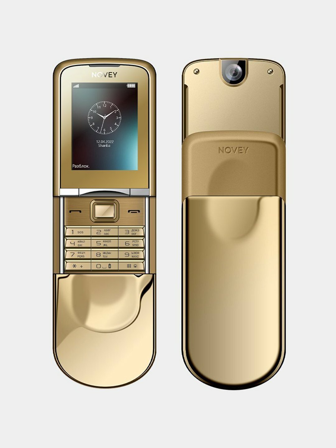 Кнопочный телефон Novey N880, 32 МБ/32 МБ, 2 SIM, серебристыйот BTNLY