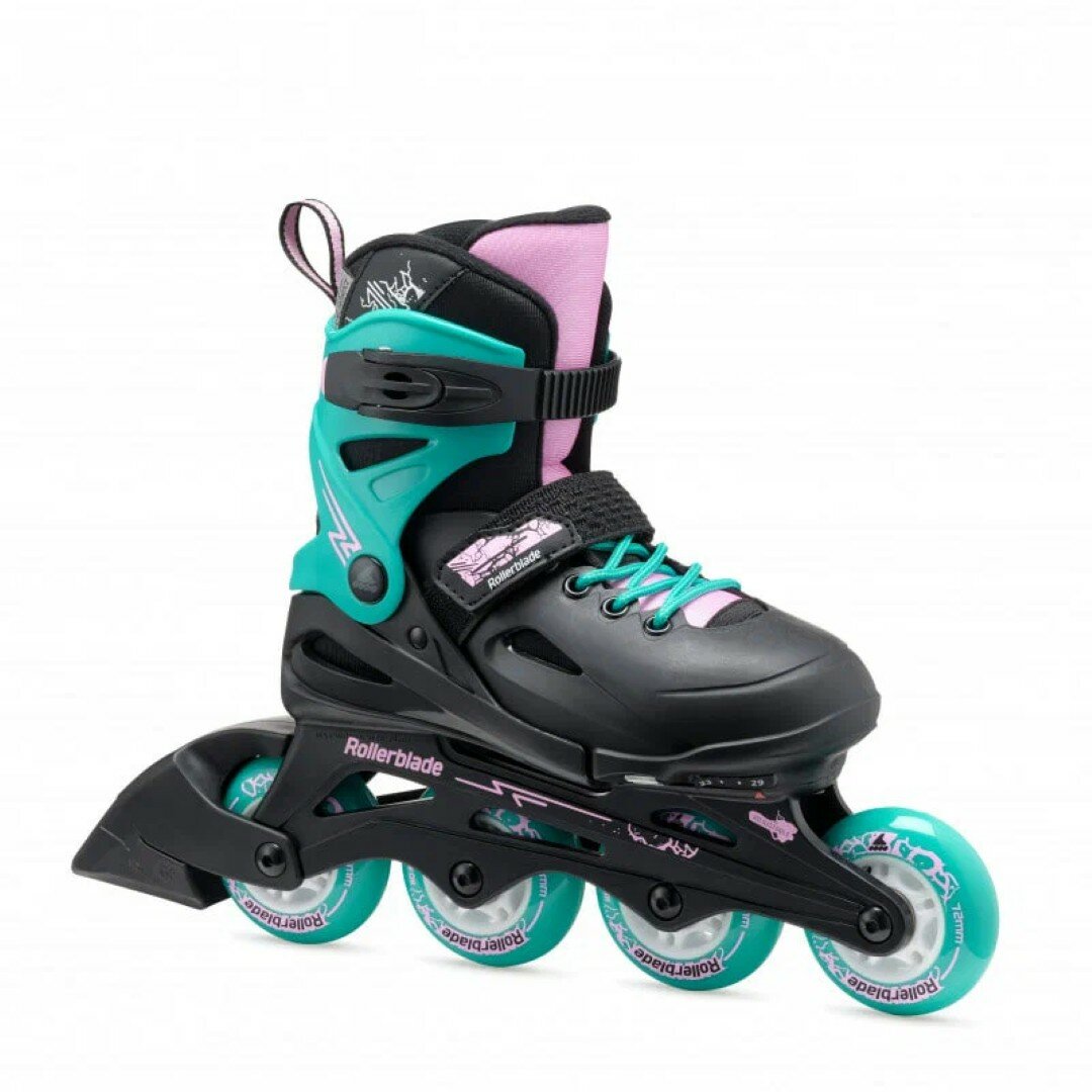 Детские ролики Rollerblade Fury G - Black/Sea Green р. 36.5-40.5