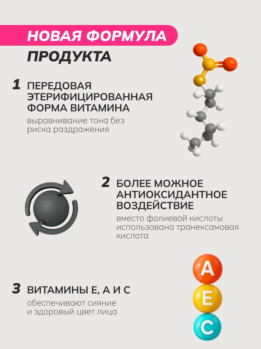 ART&FACT. / Витаминная сыворотка для лица с ниацинамидом 2%, транексамовой и молочной кислотами, 30мл. — фото 1