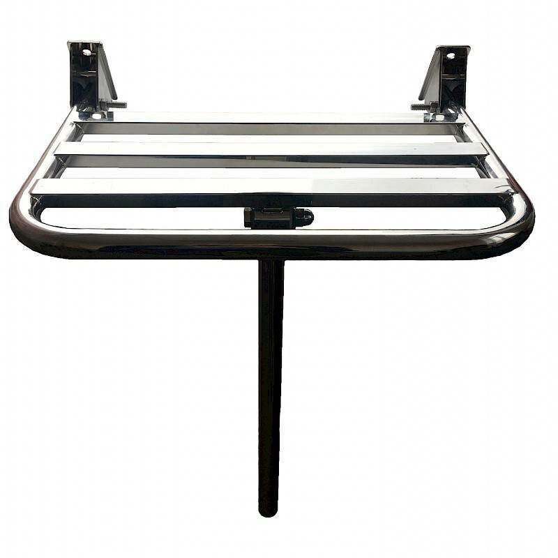 Сиденье для душа откидное для МГН с упором в пол /50х50х45/ AQUANIKA АКВ-70 (хром)