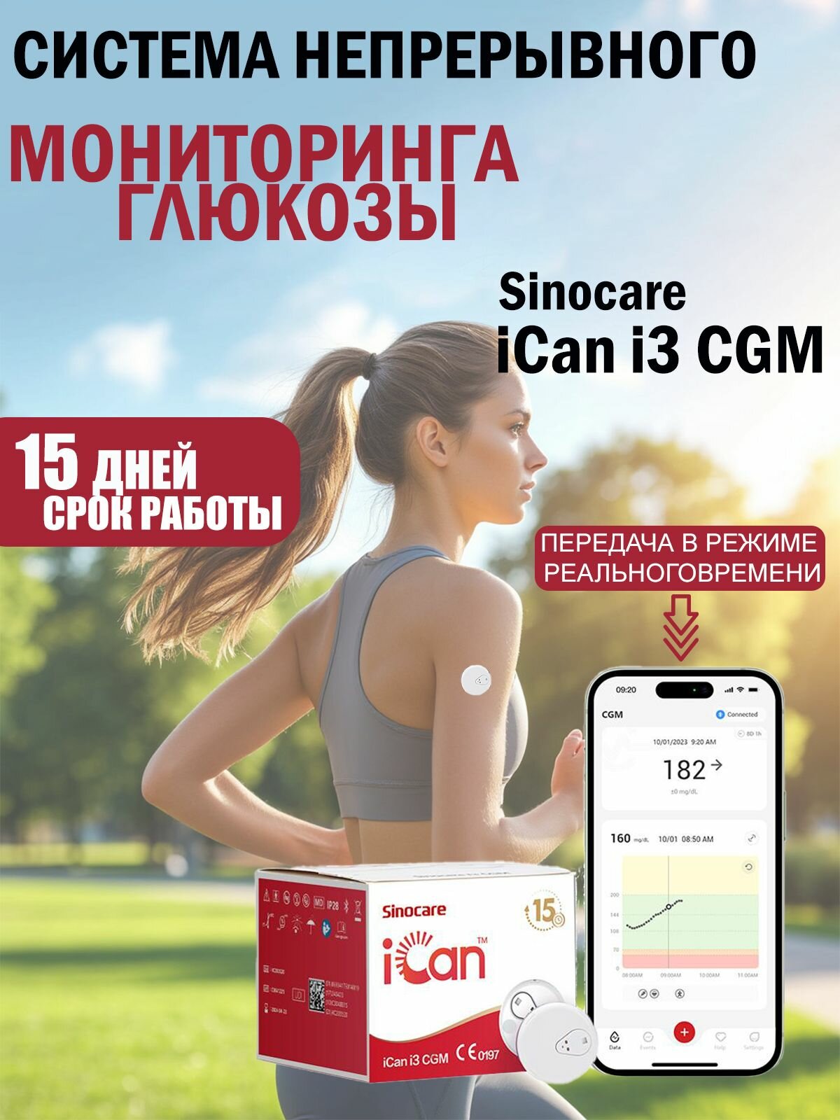 ICan i3 сенсор датчик непрерывного мониторинга глюкозы Ай кен1 шт