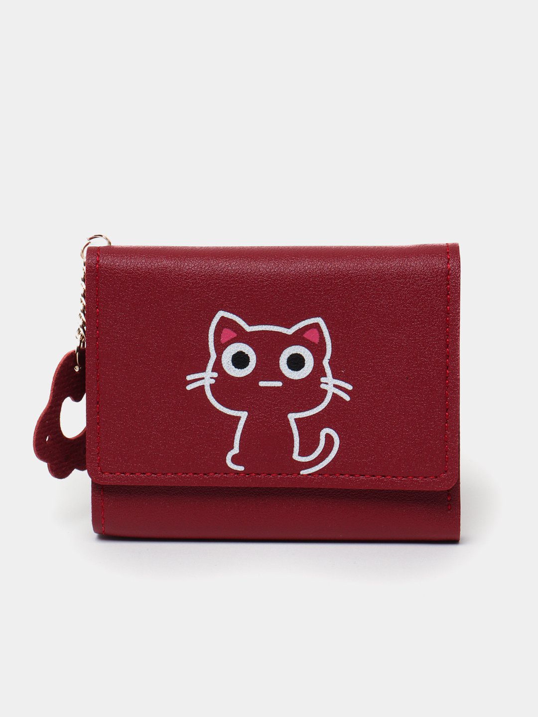 Кошелек , фактура гладкая, темно-красный — фото 1