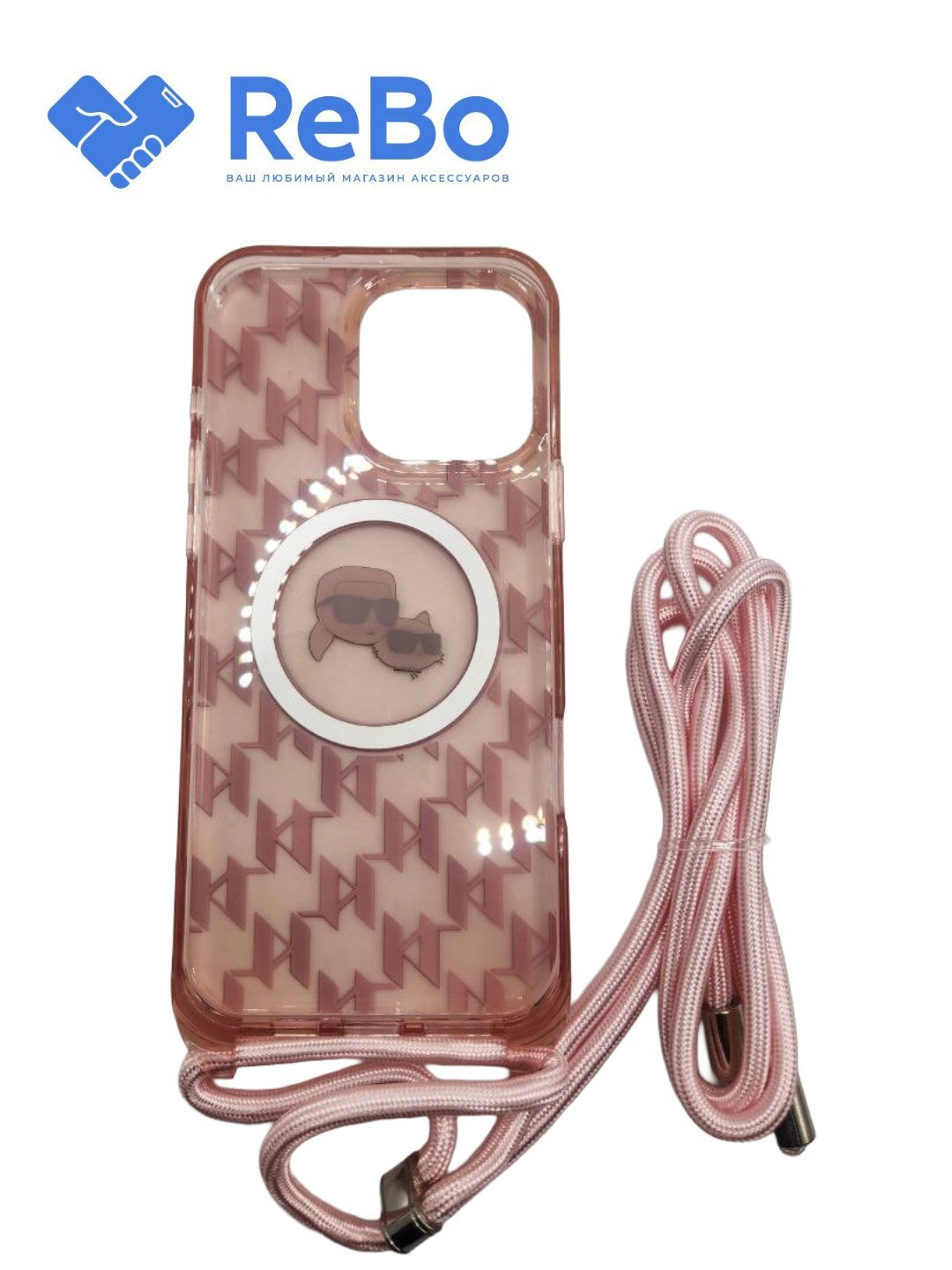 Чехол Karl Lagerfeld с Magsafe - с ремешком на шею, для iPhone 16 Pro Max — фото 1