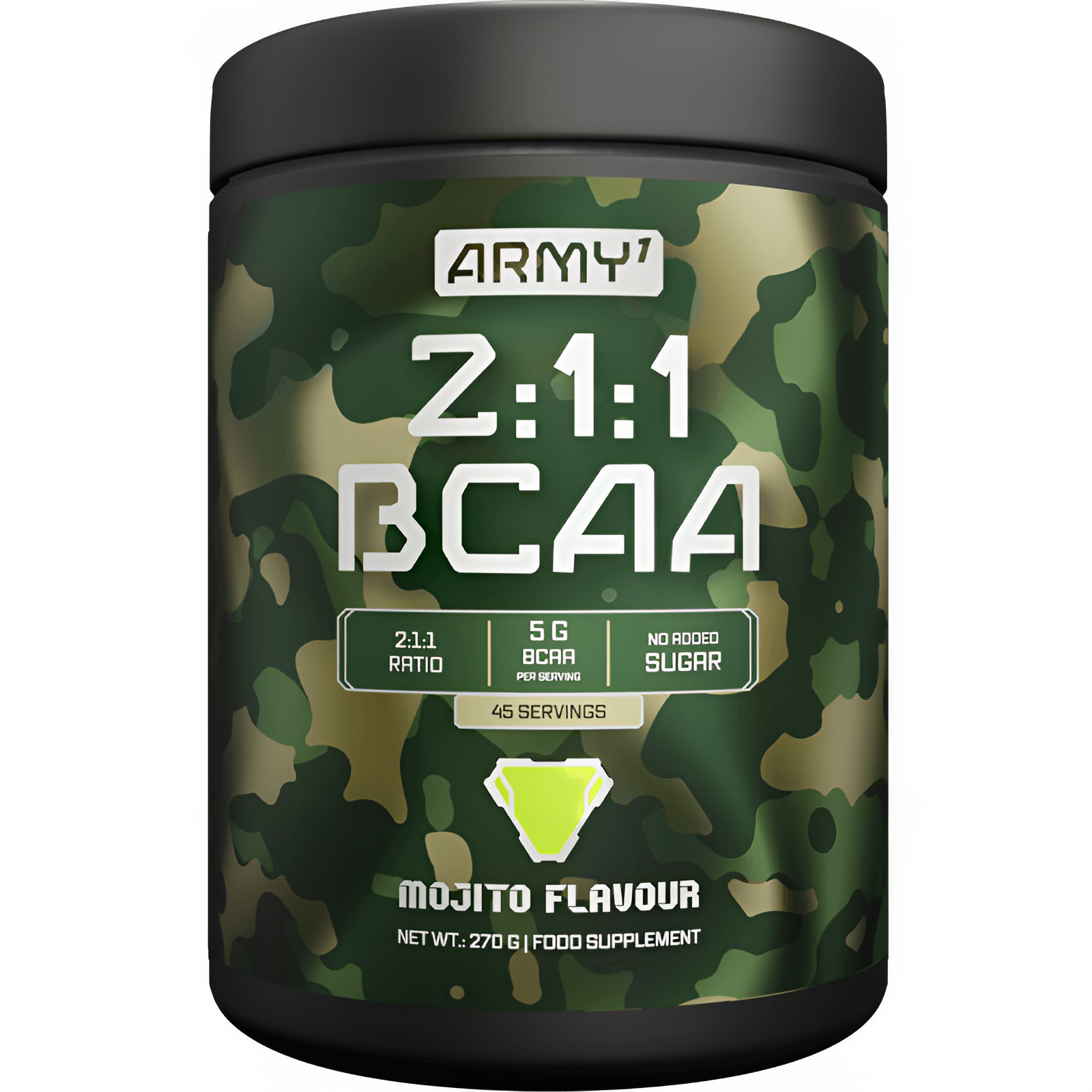 Аминокислоты Army 1 BCAA 2:1:1, 270 г, 45 порций, энергия, мохито