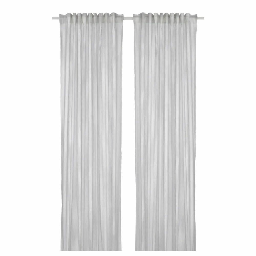 Икеа тюль/шторы BYMOTT IKEA белый-серый 120х300 см высота 300 см 2 шт