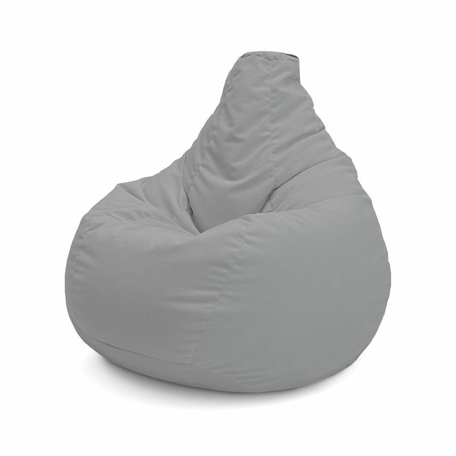 Кресло-мешок aLounge - Bean Bag XXXXL - Tundra Spring (велюр, светло-серый) — фото 1