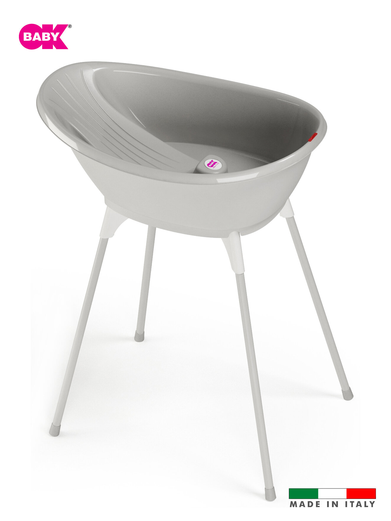 Комплект ванночка Ok Baby Bella+Подставка Серый