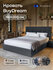 Двуспальная кровать buyson BuyDream 160х200 см, темно-серая, микр...