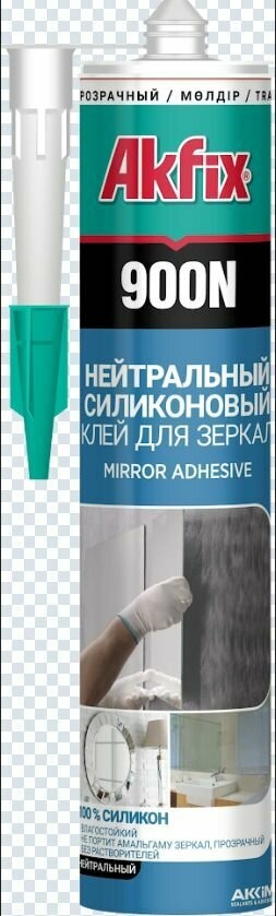 Клей-герметик силиконовый нейтральный для зеркал AKFIX 900N прозрачный 280мл