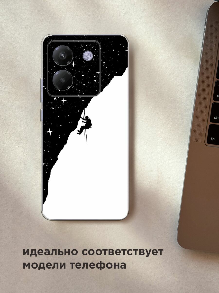 Чехол на Poco M7 Pro / Поко М7 Про с принтом "Космический альпинист" — фото 1