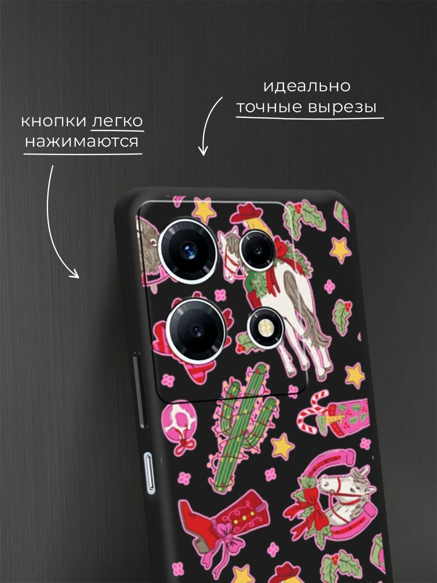 Чехол на Infinix Note 30 VIP / Инфиникс Нот 30 VIP с принтом "Кактус с гирляндой 2" — фото 1