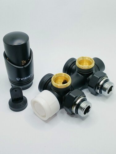 Изображение товара Узел нижнего подключения радиатора ViEiR, латунь, автоматический, черный