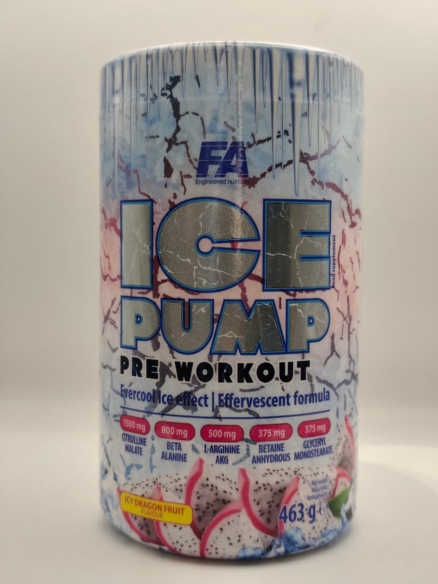 Предтренировочный комплекс "Ice Pump" от FA Nutrition Dragon Fruit, без глютена, без лактозы, 463г